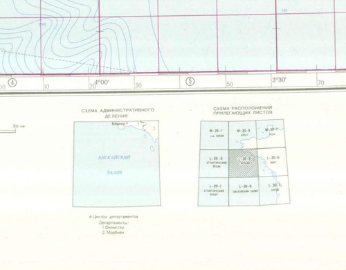 Russian Soviet Military Topographic Maps - LORIENT (France),1:500 000, ed.1968 - Picture 3 of 3