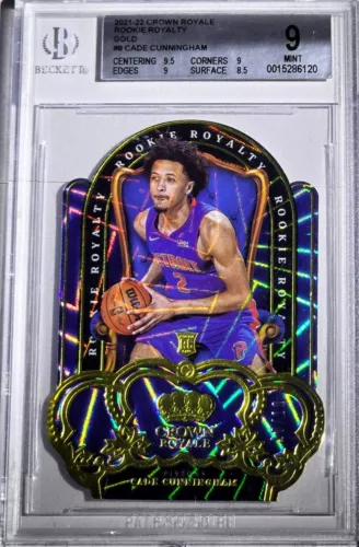 CADE CUNNINGHAM RC /10 2021-22 Crown Royale ROOKIE ROYALTY GOLD Detroit Pistons