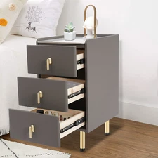 Bedside Cabinet with Drawers, Narrow Nightstand, Small Nightstand with Drawers