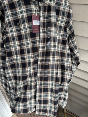 Red Head Brand Co Brown Black Tan White Plaid Flannel Shirt Men's Size XLT NWT