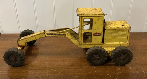 TONKA Road Grader PRESSED STEEL TOY EARTH MOVER YELLOW VINTAGE READ FAST SHIP