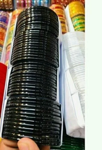 Plain black glass best sale bangles