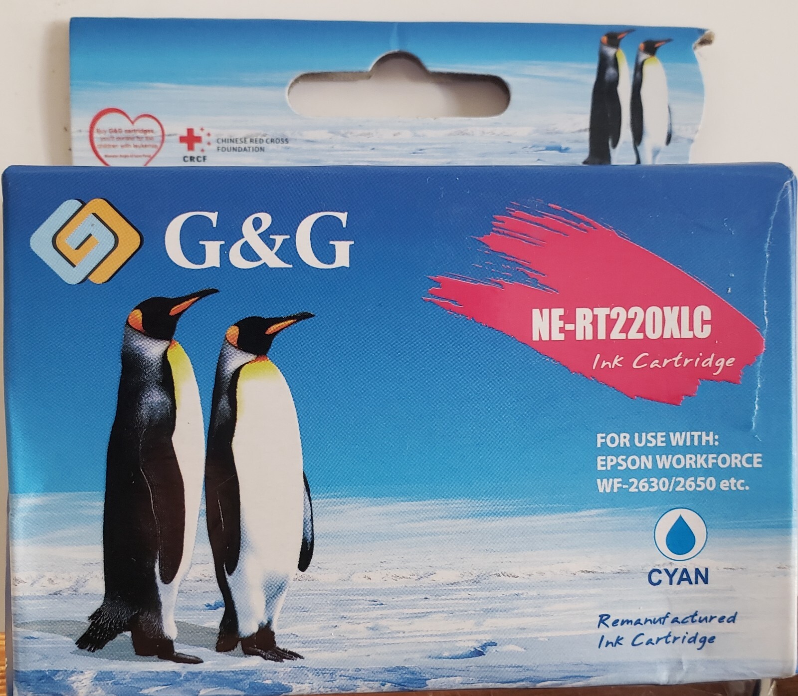 G & G Cyan Blue Ink Cartridge NE-RT220XLC Epson WorkForce Sealed | eBay