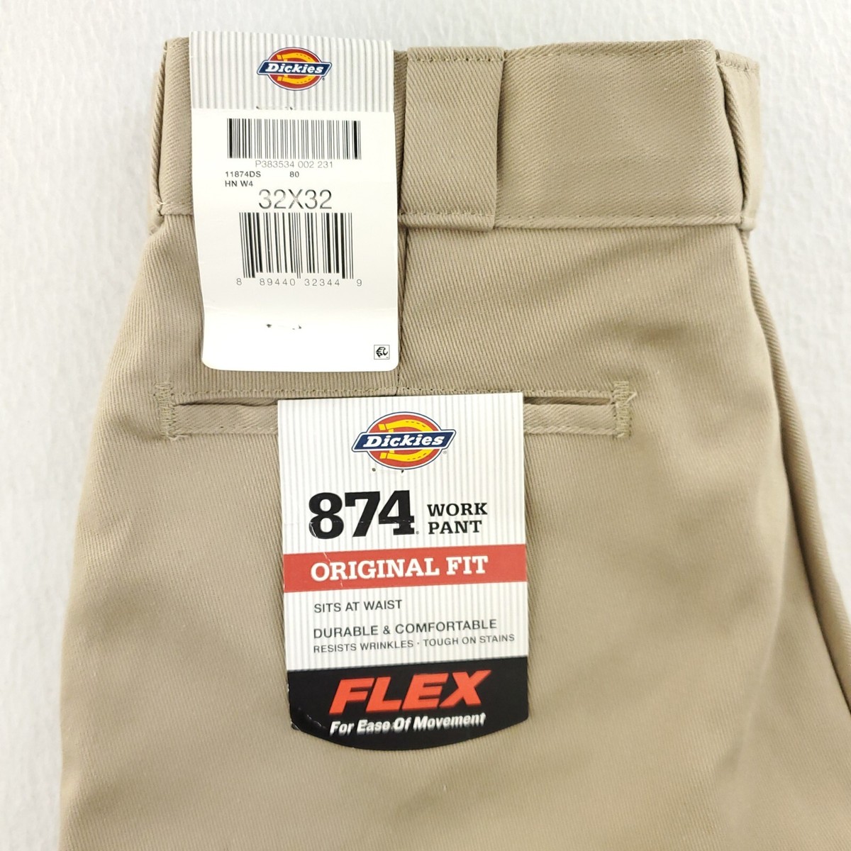 Dickies 874 Work Pants Flex Original Fit Khaki Beige Men's
