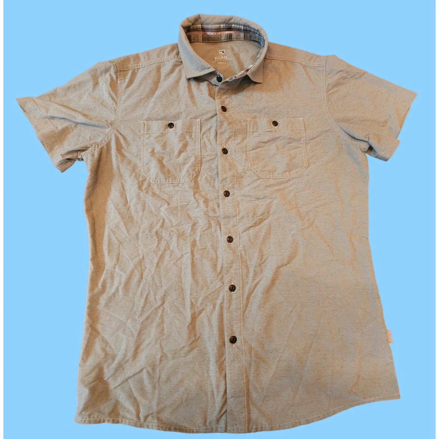 Kuhl Mens Tapered Fit Button Up Size Large Hiking Outdoors Born In The Mountains