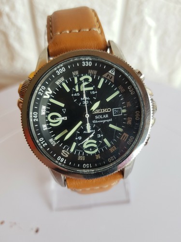 Seiko ssc293p2 v172 men's solar military alarm chronograph 100m water  resi | eBay