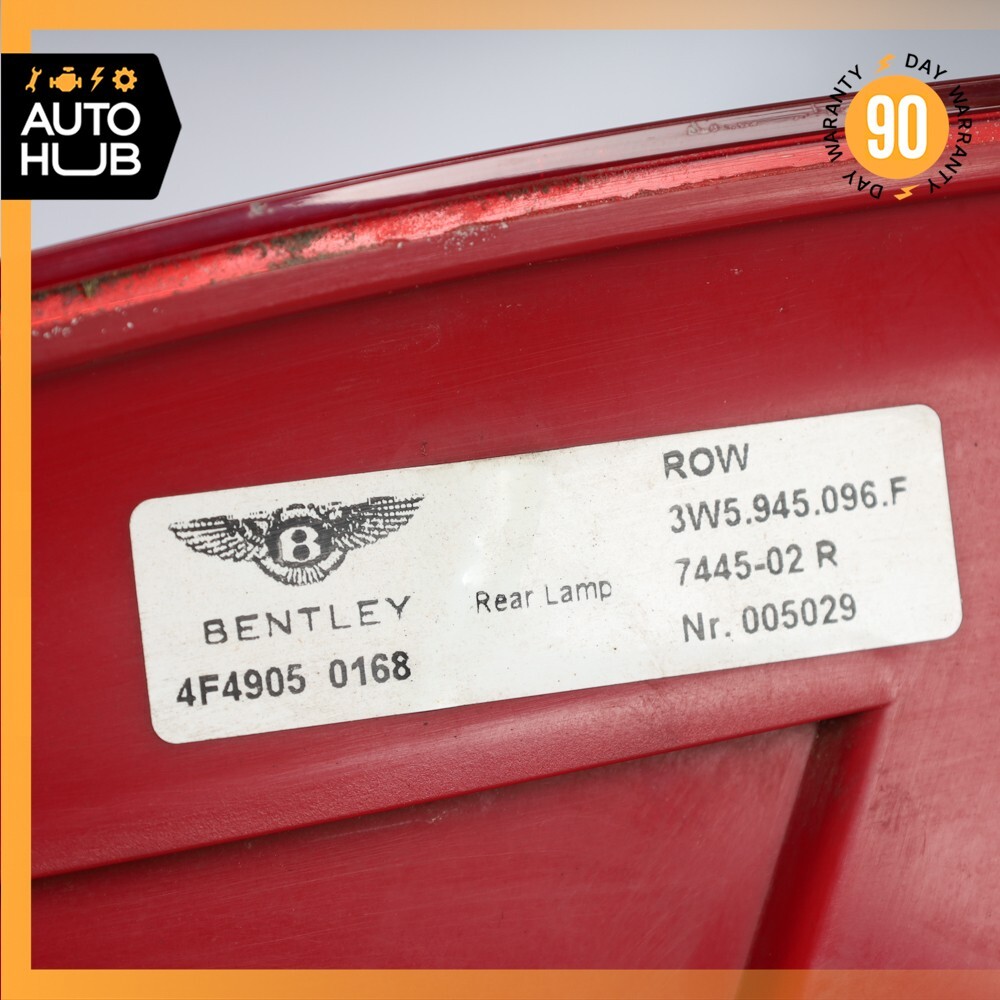 06-13 Bentley Continental Flying Spur Right Side Tail Light Lamp OEM 80k