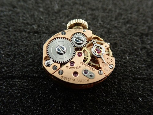 VINTAGE LADIES 15.4MM DAUPHIN SELLITA SWISS WRIST WATCH MOVEMENT - RUNNING - Picture 2 of 2