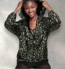 Victorias Secret PINK Camo Jacket Windbreaker Full Zip Anorak Hoodie XS/S