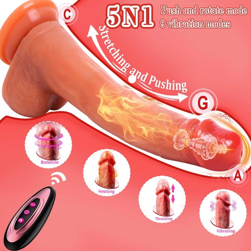 Thrusting Anal Butt Plug Dildo Vibrator Prostate Massager Sex Toys for Men Women - Picture 5 of 24