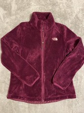 Women's The North Face Burgendy Fleece Zip Up Jacket Size Medium Outdoors Winter