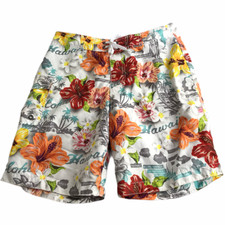 Old Navy Board Shorts Swim Trunks Hawaiian Tropical Hibiscus Floral Flowers
