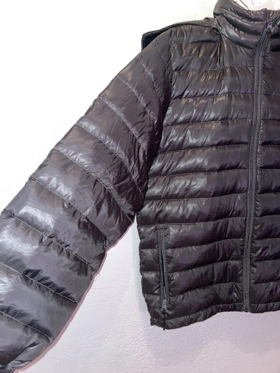 sportscaster down puffer coat black medium womens