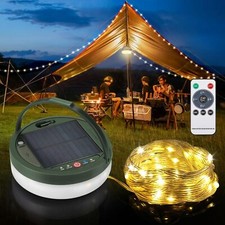 3in1 Solar/USB Camping String Lights Outdoor Waterproof Rechargeable Tent Lamp