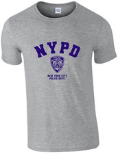 NYPD BADGE T-SHIRT, POLICE NEW YORK, USA. RETRO, ALL SIZES