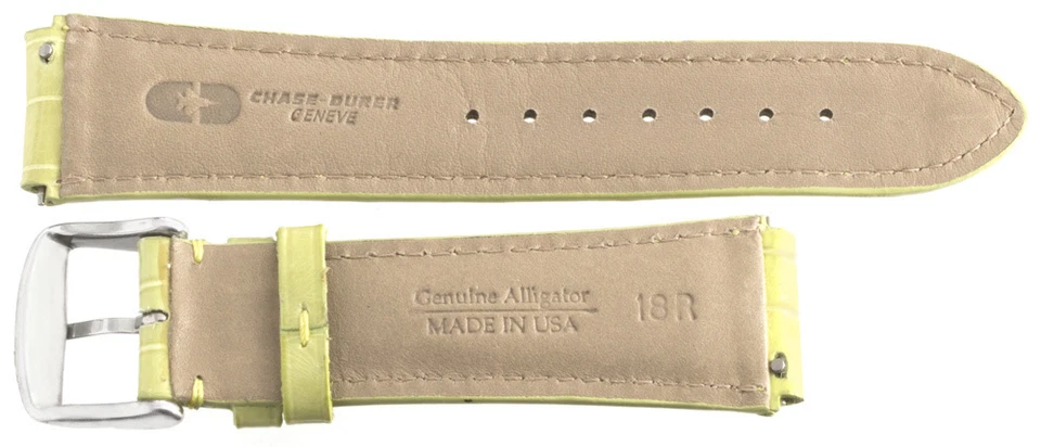 Correa de reloj de cuero genuino de cocodrilo pistacho de 18 mm Chase-Durer para mujer Foto 2 de 2