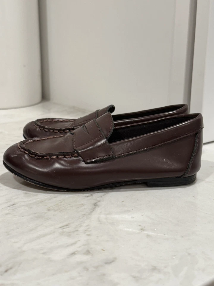 Zapatos de vestir de iglesia de cuero Janie and Jack mocasines Penny niños pequeños talla 2T Foto 4 de 4