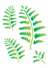Stencil by Joanie Wavy Fern 3 Leaf Tropical Garden Jungalow Forest DIY Art Signs