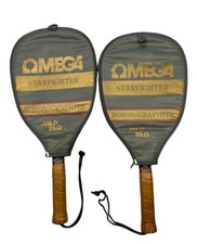 OMEGA Vintage Raquetball Raquet Pair w Original cover Boron/graphite