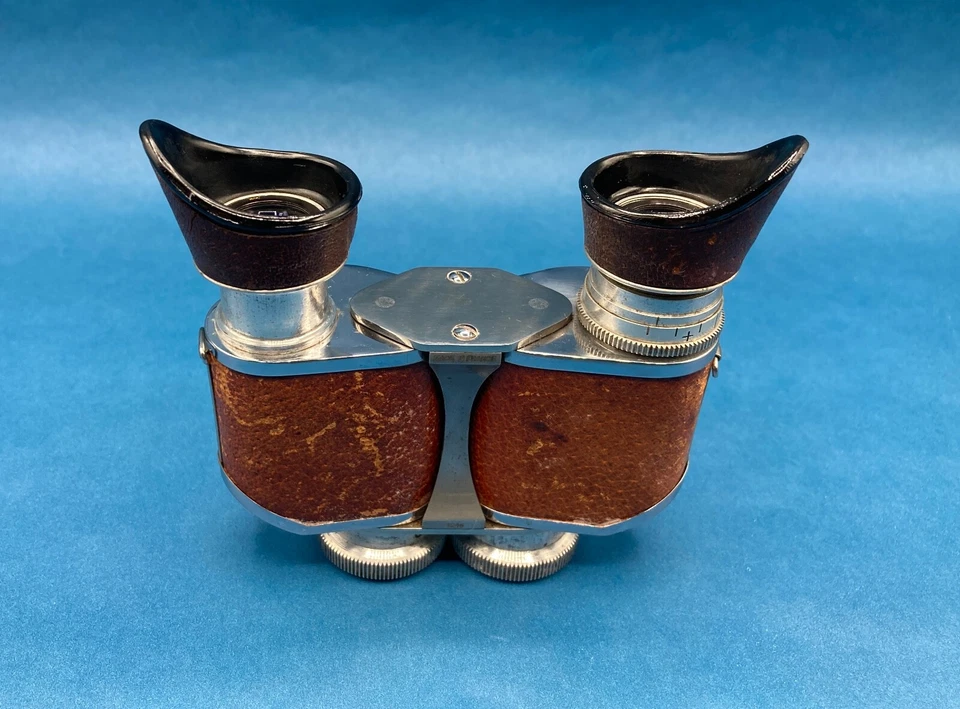 法国皮革双筒望远镜,带联锁镜片。 古董。 — 第 4/4 张图片