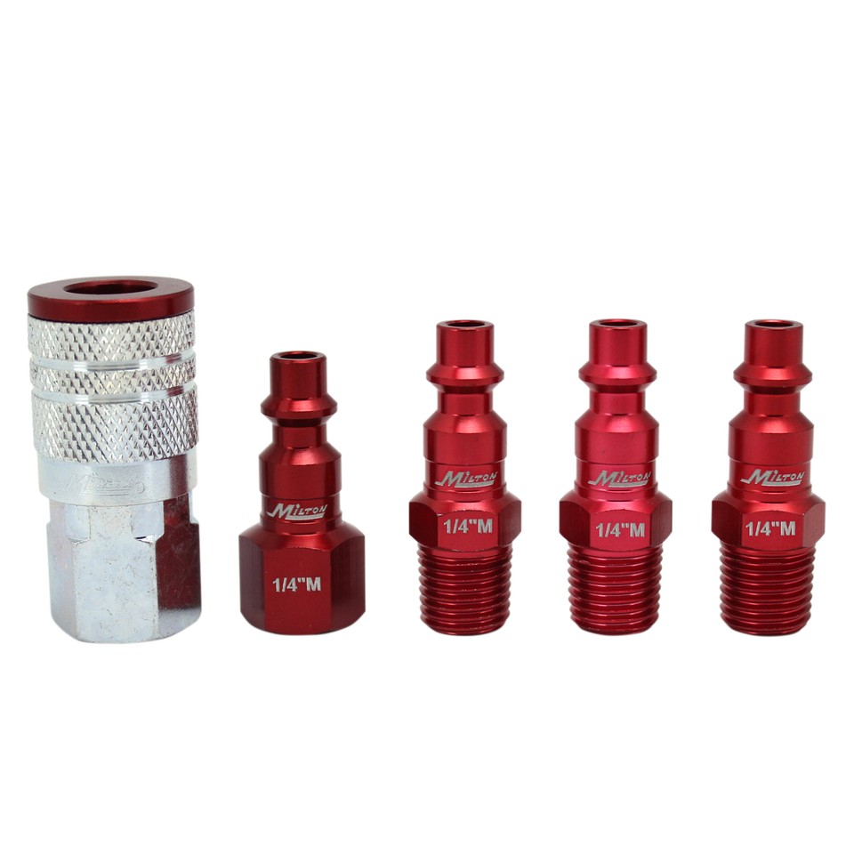 Milton MIS-307AKIT A-Style 0.25 In. NPT Green ColorFit Coupler Plug Kit 7 Piece