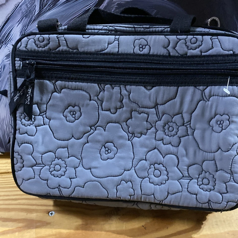 Тридцать один, 31, путешествий косметики, косметики, туалетных принадлежностей сумка, серый выстеганный цветок мака - Изображение 2 из 4