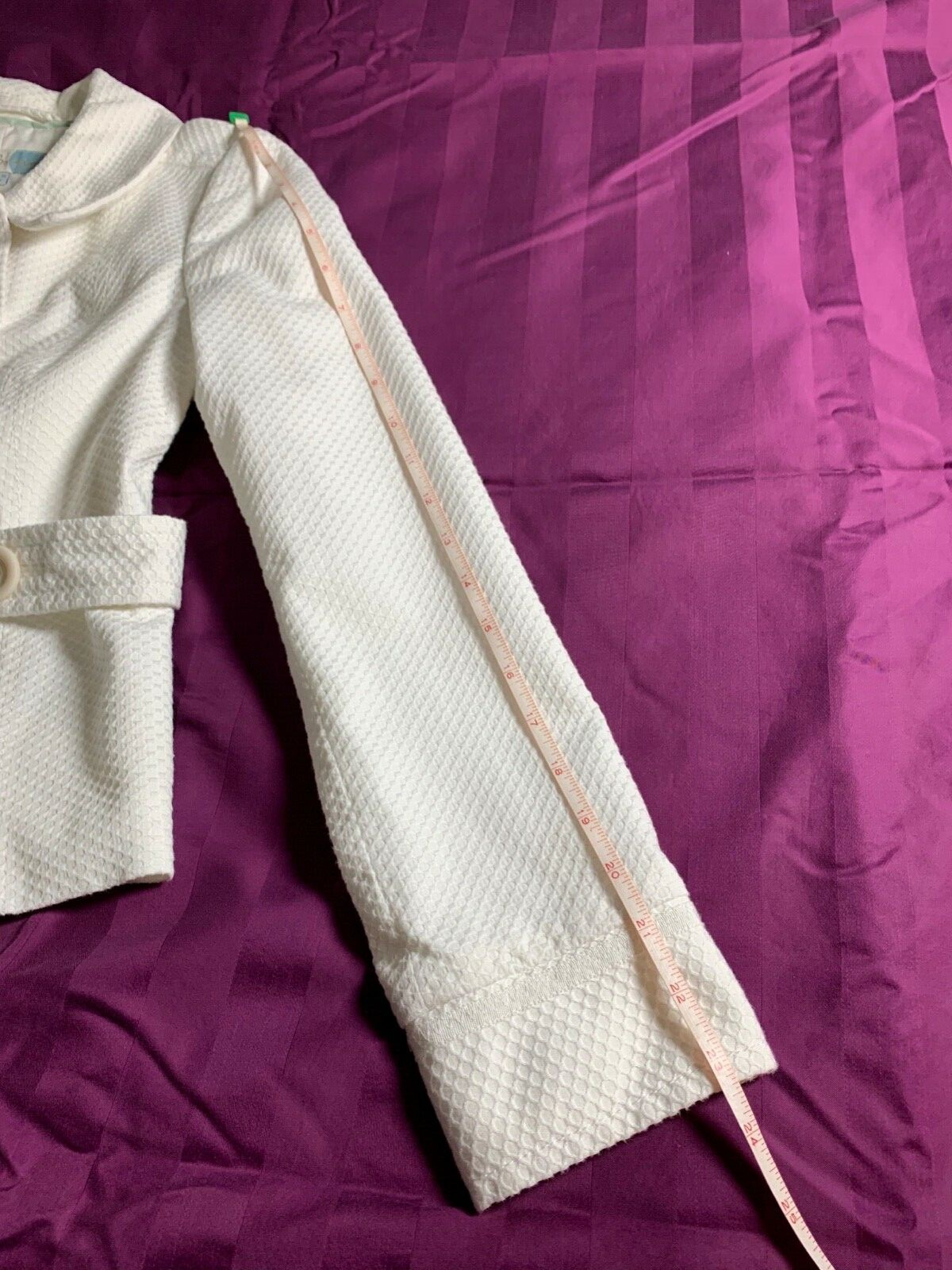 Boden Button Down Jacket, White, size 4, EUC - image 8