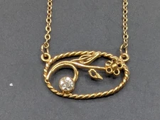 Vintage 14kt gf Necklace With Flower Pendant amco