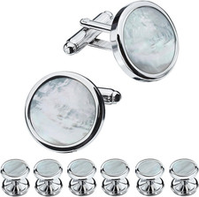 Fashion Mother-Of-Pearl Tuxedo Shirt Button and Cufflink Set, Specially Designed