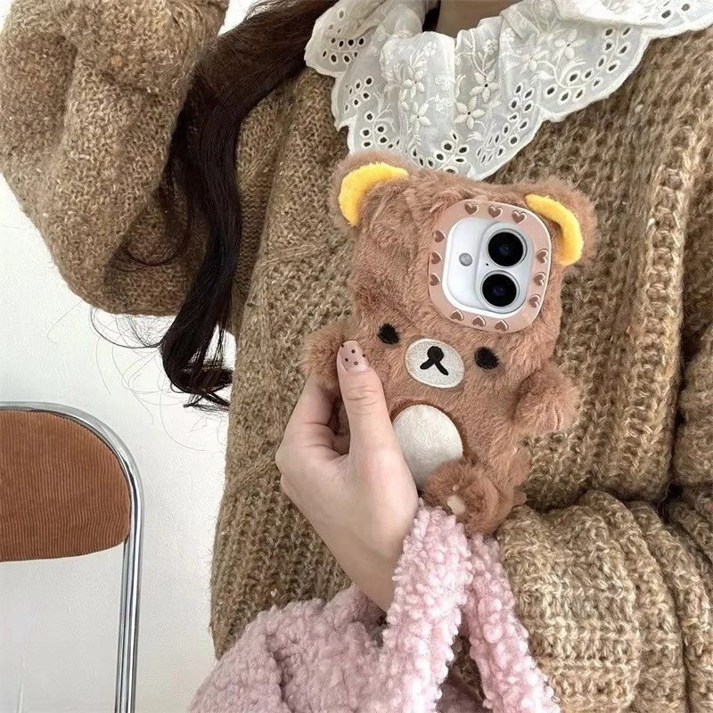 Süße Plüsch Rilakkuma Apple 16 Pro Max Handyhülle für Apple - Bild 2 von 4