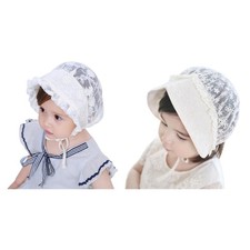 Baby Girls Hat Fashion Lace Bowknot/Flower Print Bonnet Caps for Spring Summer