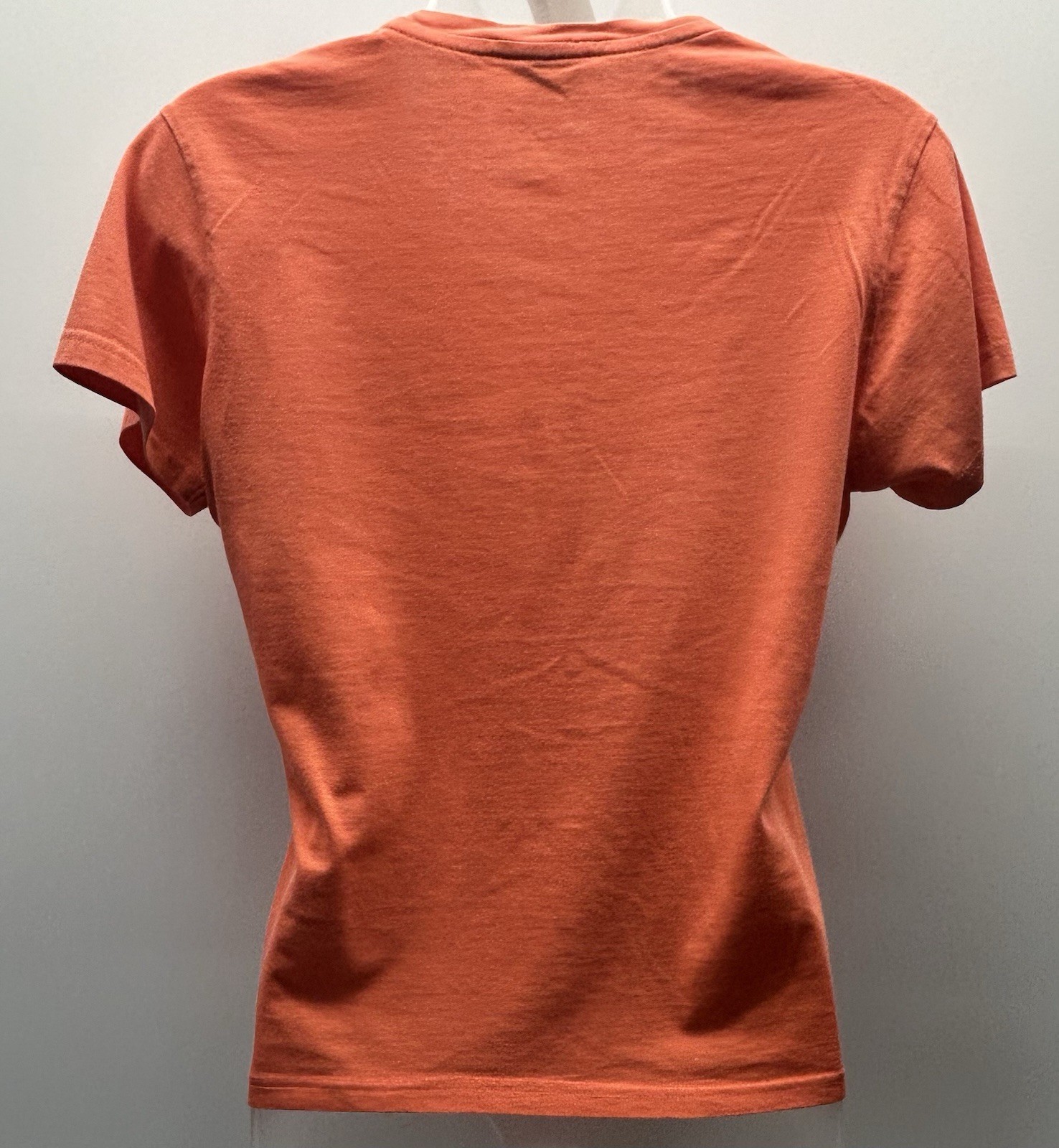 T shirt Ralph Lauren Sport arancione blu pony scollo a V manica corta donna taglia M