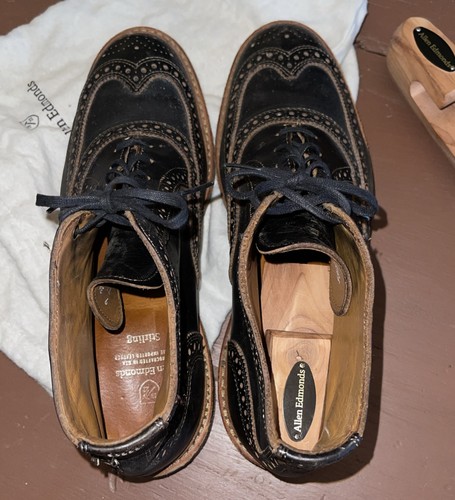 Allen Edmonds Stirling Black Leather Wingtip Lace Up Boot US 9 EUC - Picture 11 of 11