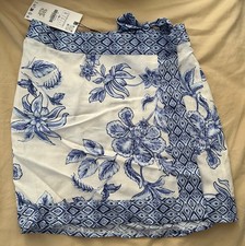 Zara Women  s Linen Floral Mini Wrap Skirt Size S Small