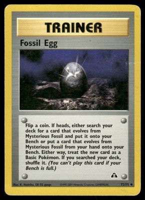 Pokemon Tcg Fossil Egg #72 Pokemon Neo Discovery MP