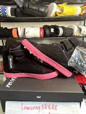 Lovesong Supra TK Society Black Pink Iridescent Sole Suede High Top Shoe
