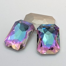 1 Rare Vintage Swarovski 4627 27x18.5mm Crystal Vitrail Light SF Rectangle Stone