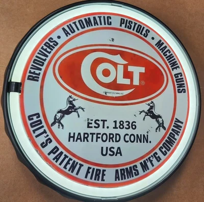 RUGER New COLT Firearms 12" Round Led Light Sign Perfect Gift Idea Man Cave home decor