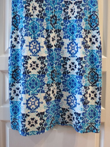 Talbots 100% Cotton Blue Floral Cowl Neck Sleeveless Knee Length Pencil Dress M - Picture 12 of 17