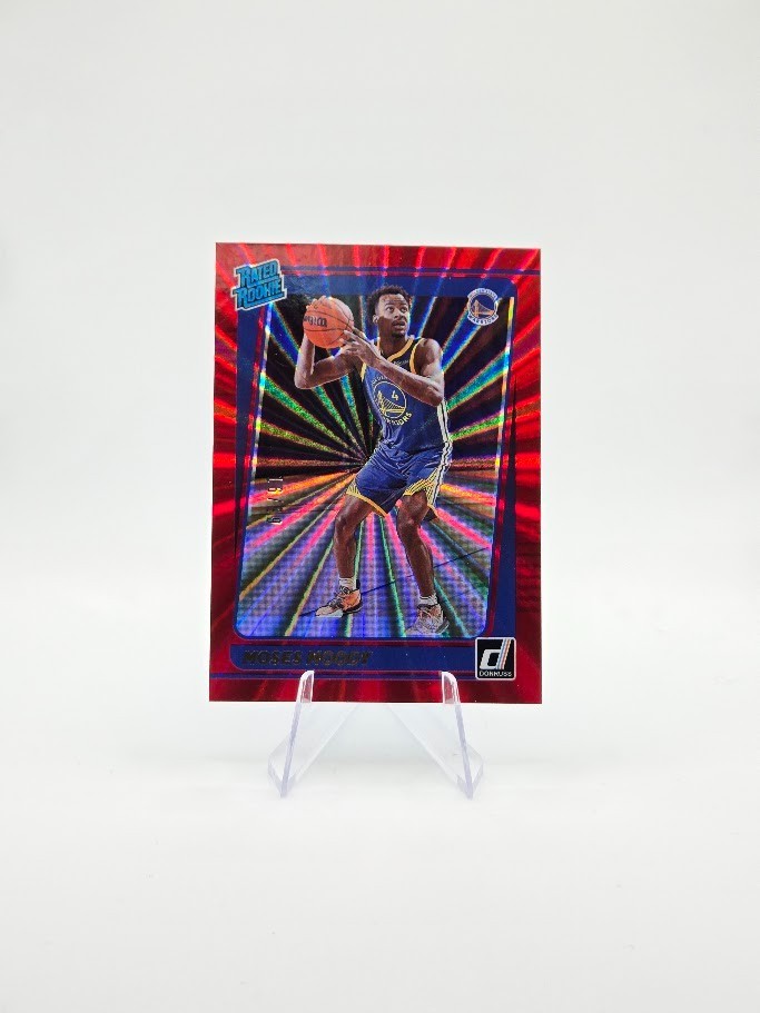 Moses Moody 2021-22 Panini Donruss RC Holo Red Laser SP /99 #234 Warriors