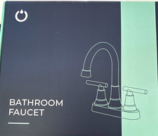 FORIOUS Brushed Gold Centerset 4in 2-Handle High Arc Bath Faucet Drain