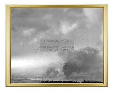 PEARL HARBOR ATTACK PANORAMA VIEW 1941 8X10 GOLD FRAMED PHOTO