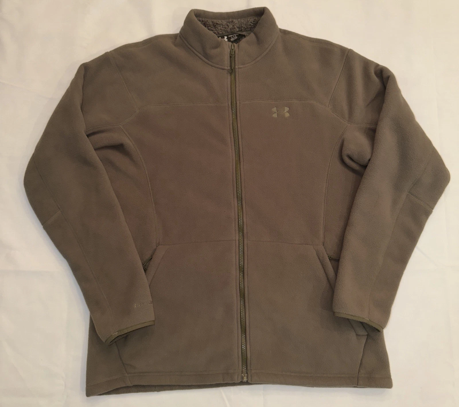 Under Armour Mens Tactical Storm Fleece Jacket Size XL Olive Cold Gear Full Zip