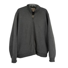 LL Bean Katahdin Iron Works Sweatshirt Men  s LARGE Grey Sherpa Lined Full Zip