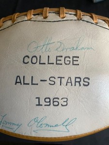 Rare-Rare 1963 College All Stars Signed Football They Beat the Green Bay Packers