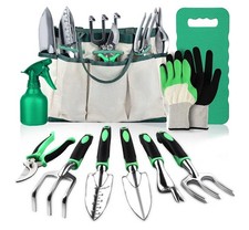 LBSTP 10-Piece Garden Tool Set with Storage Bag, Stainless Steel Hand Tools Kit