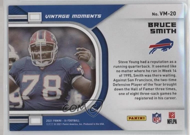 2021 Panini XR Vintage Moments White /25 Bruce Smith #VM-20 HOF - Image 2 of 2
