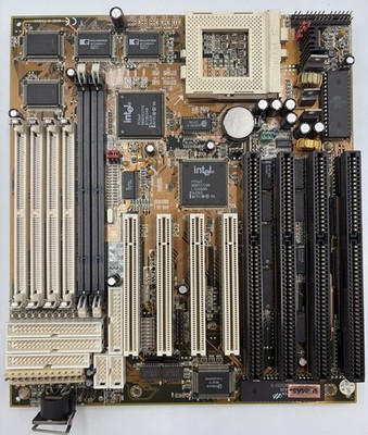 Super Socket 7 AT Soltek SL-54A5-s Motherboard DOS SIMM & DIMM Slots Works Rare