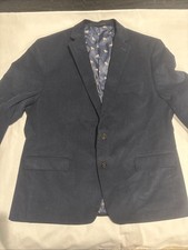 Lauren Ralph Lauren Corduroy Blazer 2 Button Dog Lined Inside Pattern 48R Blue