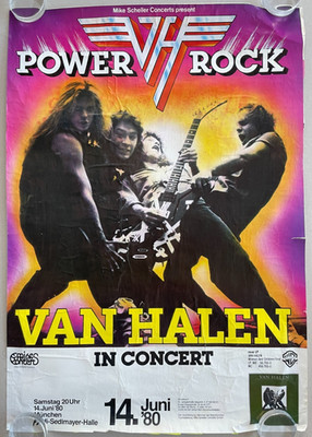 VAN HALEN Poster Plakat (Beschädigt) München Tour Konzert 1980 Heavy Metal